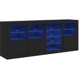 Maison Chic Komoda - Predalnik z LED lučkami črna 164x37x67 cm, (21717569) Cene