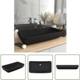 The Living Store Razkošen umivalnik pravokoten mat črn 71x38 cm keramičen - Razkošen Umivalnik, (21744870) Cene