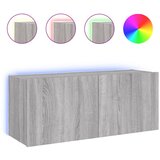 Maison Chic Stenska TV omarica - TV stojalo - Televizijska omarica z LED lučkami siva sonoma 100x35x41 cm, (21702365) u