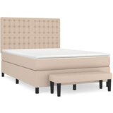 vidaXL Box spring postelja z vzmetnico kapučino 140x200cm umetno usnje, (20897476) Cene