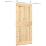  Klizna vrata Prirodna i bijela 90 x 210 cm Čvrsta borovina | shoptok.hr