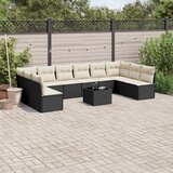 vidaXL 11-dijelni set vrtnih sofa od poliratana s jastucima crni | shoptok.hr