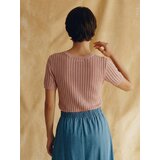 Sinsay Pleteni top s čipkom i kratkim rukavima | shoptok.hr