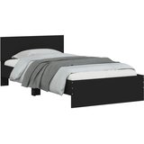  Okvir za krevet s uzglavljem crna 100x200 cm konstruiranog drva | Eponuda.com
