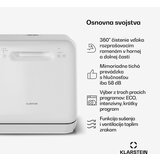 Klarstein Aquatica stolna perilica posuđa | 42 cm | 3 programa | 2 mjesta za pranje posuđa | shoptok.hr