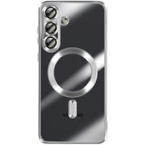 AVIZAR Ohišje za Galaxy S25 FE MagSafe, mehko, odporno na udarce, s kromiranim robom, Srebrna, (5000190396) | Shoptok.si
