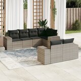 vidaXL 7-dijelni set vrtnih sofa svjetlosivi od poliratana | shoptok.hr