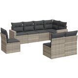 Maison Chic Seti vrtnega pohištva - Vrtna garnitura - Vrtni pohištvo set 8-delna z blazinami sv. siv poli ratan, (21801149) | Shoptok.si