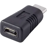 USB 2.0 adapter [1x USB-C™ vtič - 1x USB 2.0 vtičnica Micro-B] črne barve s pozlačenimi vtičnimi kontakti (20427476)