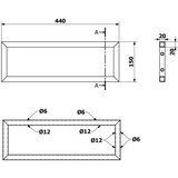 Sapho Crna željezna potpora za pult 44x2 cm – | shoptok.hr