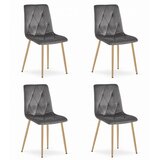  Stolica LIBRA - Tamno Sivi Baršun / Drvene Noge x 4 | shoptok.hr