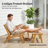  Vrtna fotelja s podnožjem set od 2 dijela vanjska ležaljka od akacije s ratanovim sjedalom boho stil podesive noge | shoptok.hr