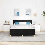  Krevet s opruga kutije s jastukom Crna 140 x 200 cm tkanina | shoptok.hr