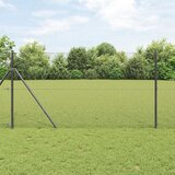 vidaXL varjena žična ograja s 13 stebri siva 1.2x25 m jeklo Cene