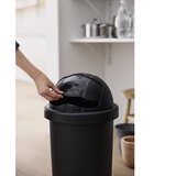 rothopro Koš za smeti Roll Bob, prostornina 30 l, od 2 kosov, črne barve, s pokrovom | Shoptok.si