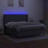 Krevet box spring s madracem LED tamnosivi 160x200 cm tkanina | shoptok.hr
