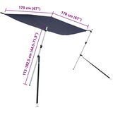  Razširljivo senčilo za T-Top modro 170x170x(113-182,5) cm | Shoptok.si