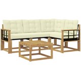 vidaXL Zunanja garnitura za sedenje z blazino 5 pcs Bela in krem, (5000280581) | Shoptok.si