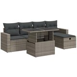Maison Chic Seti vrtnega pohištva - Vrtna garnitura - Vrtni pohištvo set 6-delna z blazinami siv poli ratan, (21803941) | Shoptok.si