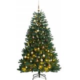 vidaXL Umjetno božićno drvce 300 LED sa šarkama i kuglicama 210 cm | shoptok.hr
