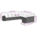 vidaXL 10-dijelni set vrtnih sofa od poliratana s jastucima smeđi | shoptok.hr