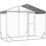  kavez za pse s krovom srebrni 3 x 1,5 x 2,5 m čelični | shoptok.hr