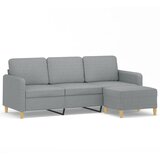 vidaXL Kavč trosed s stolčkom za noge svetlo siv 180 cm blago, (20926006) Cene