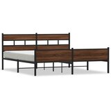  Metalni okvir kreveta bez madraca smeđa boja hrasta 200x200 cm | shoptok.hr