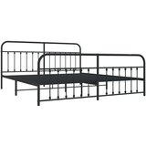 Metalni okvir kreveta uzglavlje i podnožje crni 193x203 cm | shoptok.hr