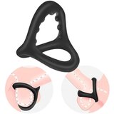  Prsten za penis i testise s točkastom površinom (crni) | shoptok.hr