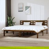 The Living Store Posteljni okvir medeno rjav iz trdne borovine 200x200 cm - Posteljni Okvir, (21531465) | Shoptok.si