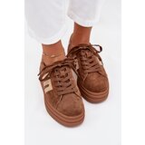 Boto Women Sneakers On Platform Made Of Natural Suede Camel Eldira | Shoptok.si