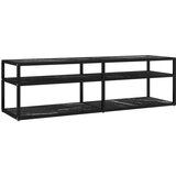 TV omarica črni marmor 140x40x40,5 cm kaljeno steklo, (20913203) | Shoptok.si