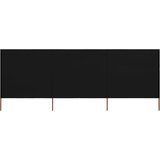 vidaXL 3-panelni vetrobran tkanina 400x120 cm črn | Shoptok.si