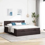 vidaXL Otomanski posteljni okvir z vzmetnicami rjav 180x200 cm blago | Shoptok.si