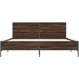  Okvir kreveta boja hrasta 120x200 cm konstruirano drvo i metal | shoptok.hr