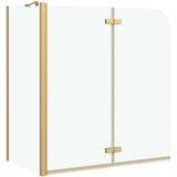  Ograda za tuš Zlatno 120 x 68 x 130 cm ESG staklo i aluminij | shoptok.hr