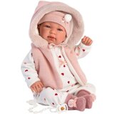 Llorens Llorens: Tina 44cm velika jokajoča lutka v roza jopici s kapuco | Shoptok.si