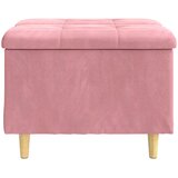 Otoman za pohranu s jastukom Ružičasta 60 x 60 x 45 cm Baršun | shoptok.hr