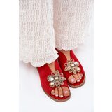 S. BARSKI Women's Sandals On Flat Heel With Decoration S.Barski KV27-001 Red | ePonuda.com