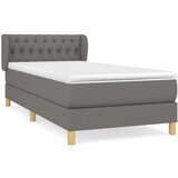  Box spring postelja z vzmetnico temno siva 90x190 cm blago, (20727174) | Shoptok.si
