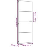Sobna vrata tanka zlatna 76x201,5 cm kaljeno staklo i aluminij | shoptok.hr