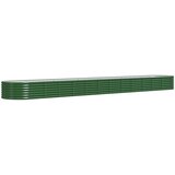 vidaXL Visoka greda iz prašno premazanega jekla 512x80x36 cm zelena | Shoptok.si