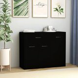 vidaXL Komoda črna 88x30x70 cm iverna plošča Cene