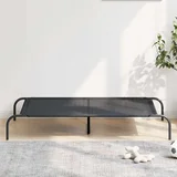 vidaXL dvignjena pasja postelja črna 130x80x20 cm tekstilen in jeklo