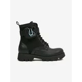 Karl Lagerfeld Black Women's Leather Ankle Boots Terra Firma - Women