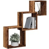 vidaXL Stenske police v obliki kocke starinski les 68x15x68cm inž. les | Shoptok.si