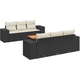  7-dijelni set vrtnih sofa od poliratana s jastucima crni | shoptok.hr