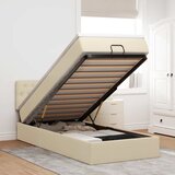  Otomanski okvir kreveta s madraca krem 90x190cm od tkanine | shoptok.hr