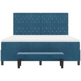 Box spring krevet Tamno plava 180 x 200 cm Baršun - Tamno plava 180 x 200 cm Kristal s dugmadima | shoptok.hr